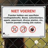 Niet voeren bord voor paarden