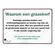 Weidbord beschrijft waarom een paard een graaskorf draagt.