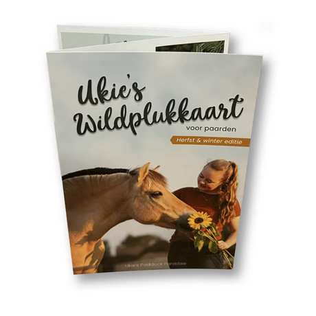 Plukkaart met eetbare paardenplanten in de herfst en winter